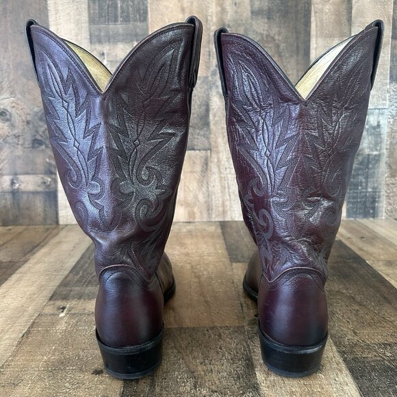 Dan Post 16773 Vintage Black Cherry Western Cowboy Boots Mens 12 D - Picture 8 of 12